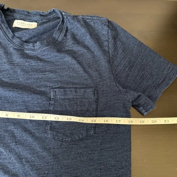 Everlane T-Shirt Tee Mens Sz S Navy Short Sleeve 100% Cotton Casual Preppy - Picture 8 of 9